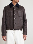 LOEWE - Shearling Trucker Jacket - Brown