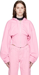 Mugler Pink Corseted Hoodie