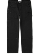 GENERAL ADMISSION - Channel Straight-Leg Cotton-Canvas Cargo Trousers - Black