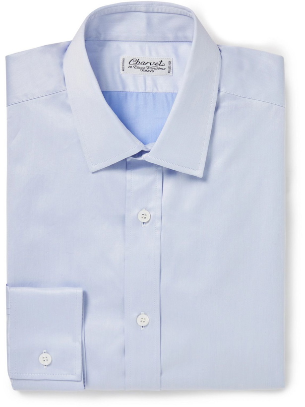 Photo: Charvet - Cotton-Satin Shirt - Blue