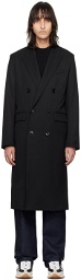 AMI Paris Black Double-Breasted Coat