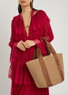 Chloe Woody Logo-embroidered Raffia Basket bag - Natural - One Size