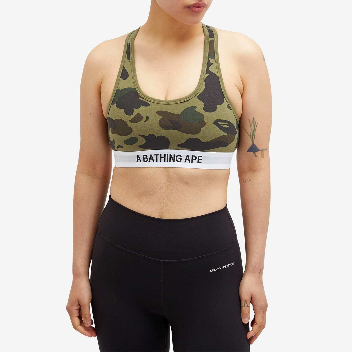 A Bathing Ape Women's 1st Camo Sport Bra in Green