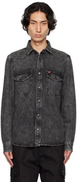 Hugo Gray Relaxed-Fit Denim Shirt