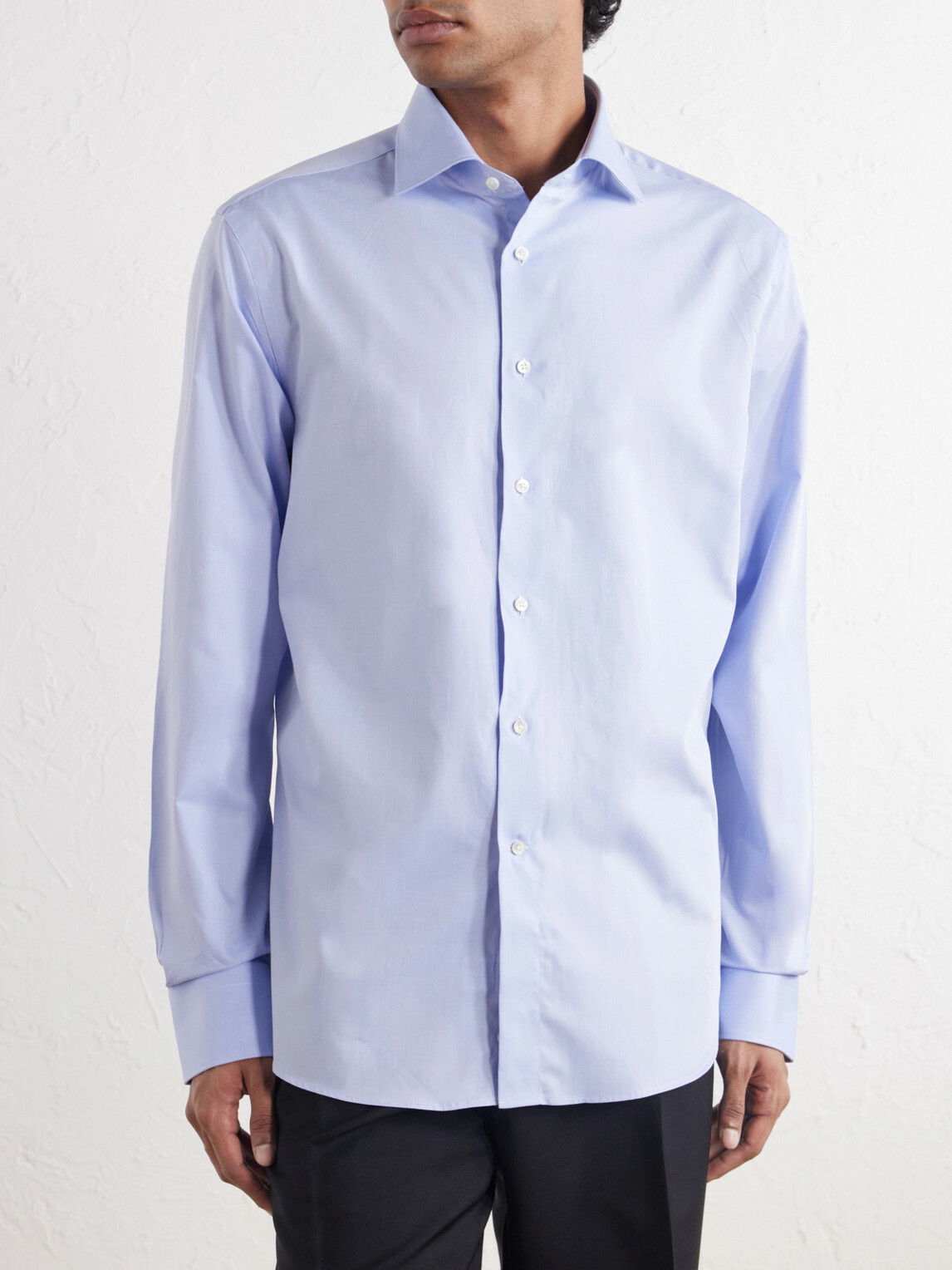 Canali - Impeccabile Cutaway-Collar Cotton-Poplin Shirt - Blue