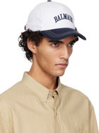 Balmain White & Navy Two-Tone Cotton Cap