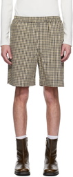 Karmuel Young Black & Yellow Check Square Shorts