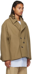 T/SEHNE Beige Double-Layered Peacoat
