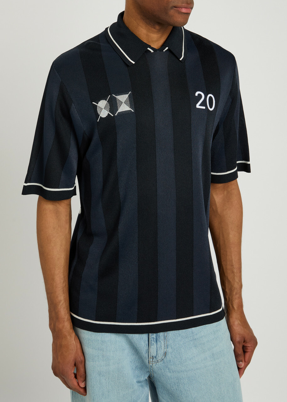 Jacquemus Le Polo Liga Knitted Polo Shirt Navy Jacquemus