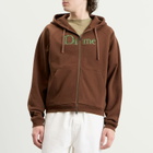 Dime Men's Classic Veins Zip Hoodie in Brown