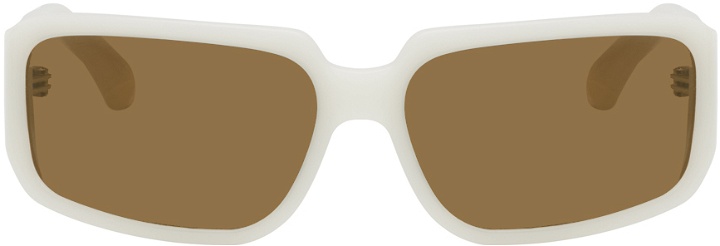 Photo: Dries Van Noten White Linda Farrow Edition Square Sunglasses