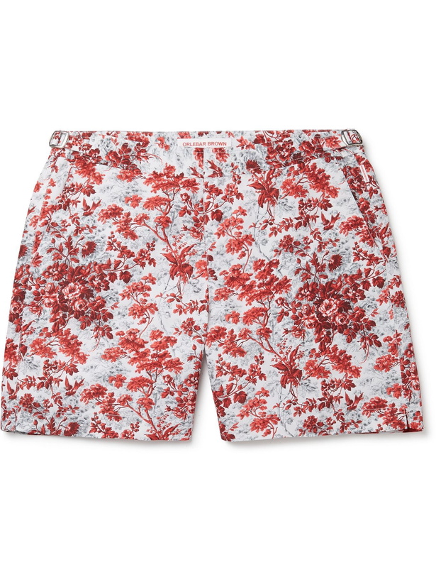 Photo: ORLEBAR BROWN - Bulldog Mid-Length Printed Swim Shorts - Pink