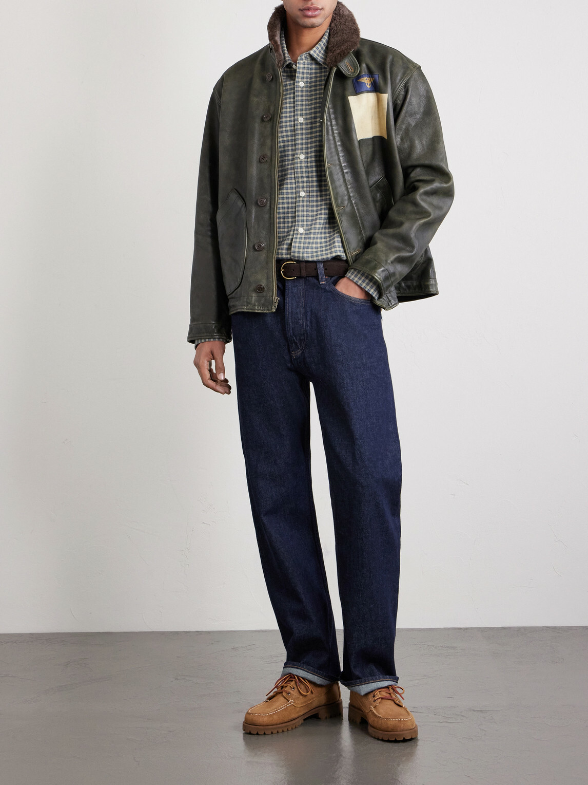 RRL - Leather Jacket - Green