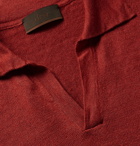 Altea - Linen Polo Shirt - Men - Brick