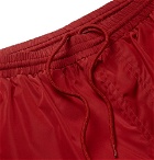 Gucci - Wide-Leg Long-Length Striped Logo-Print Swim Shorts - Red