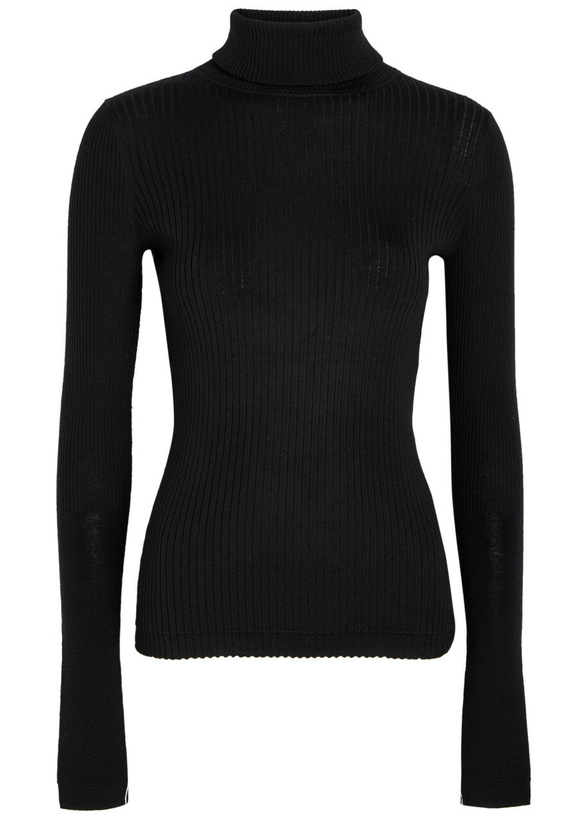 Photo: Maria Mcmanus Ribbed Turtle-neck Merino Wool top Black
