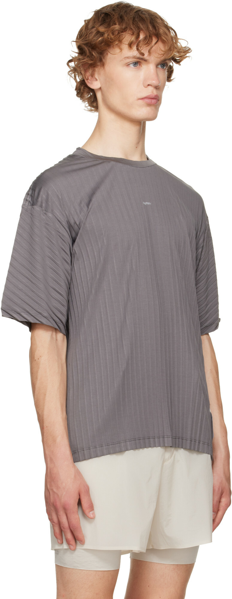 Satisfy Gray AuraLite Pleated Running T‑shirt