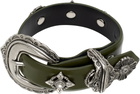 Toga Pulla Khaki Motif Leather Bracelet
