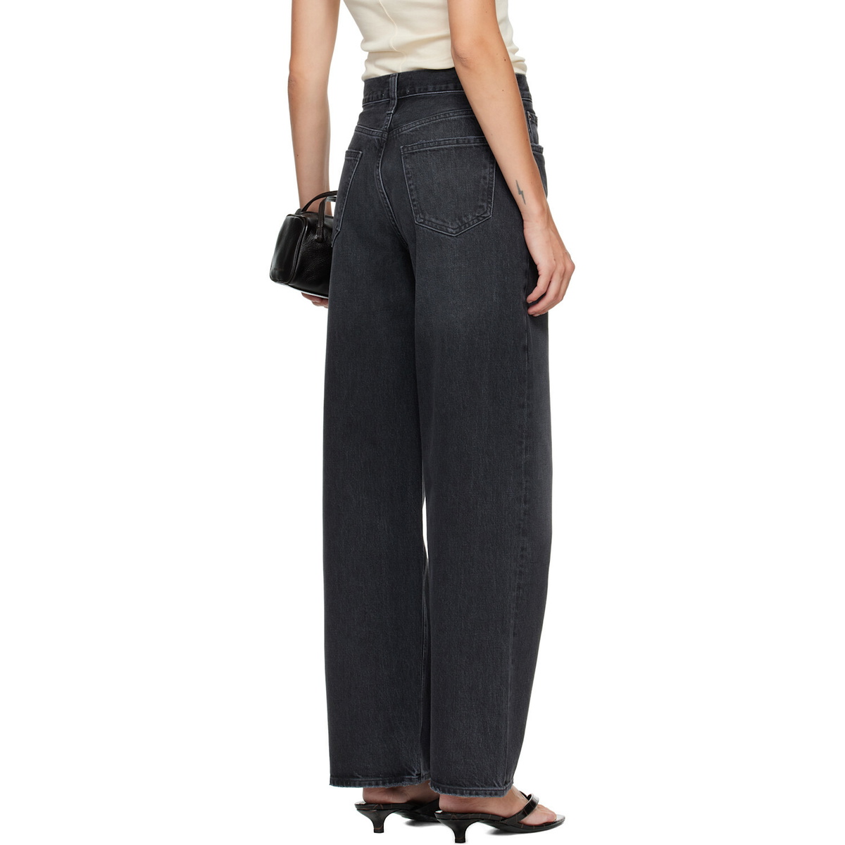 AGOLDE Black Low Slung Baggy Jeans