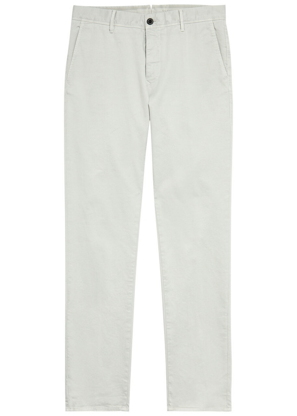 Photo: Slowear Slim-leg Stretch-cotton Trousers Light Grey