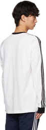 adidas Originals White Adicolor Classics 3-Stripes Long Sleeve T-Shirt