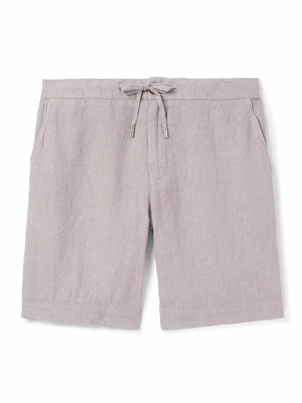 Photo: Mr P. - Straight-Leg Linen Drawstring Bermuda Shorts - Purple