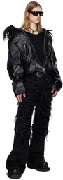 Swampgod Black Dragoncello Cropped Leather Jacket