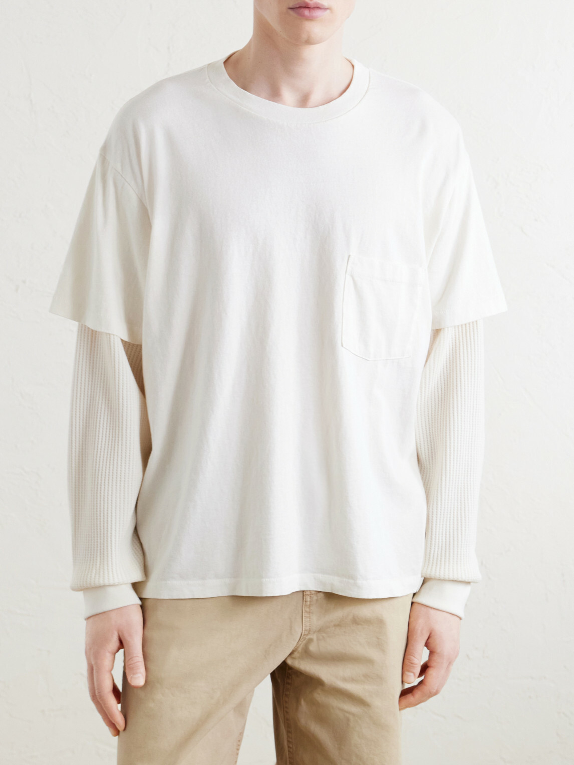Cherry Los Angeles - Waffle-Trim Cotton-Jersey Sweater - Neutrals