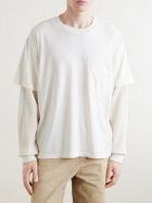 Cherry Los Angeles - Waffle-Trim Cotton-Jersey Sweater - Neutrals