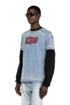 Diesel Burnout T-shirt with D78 print - T-Shirts Mens in Blue
