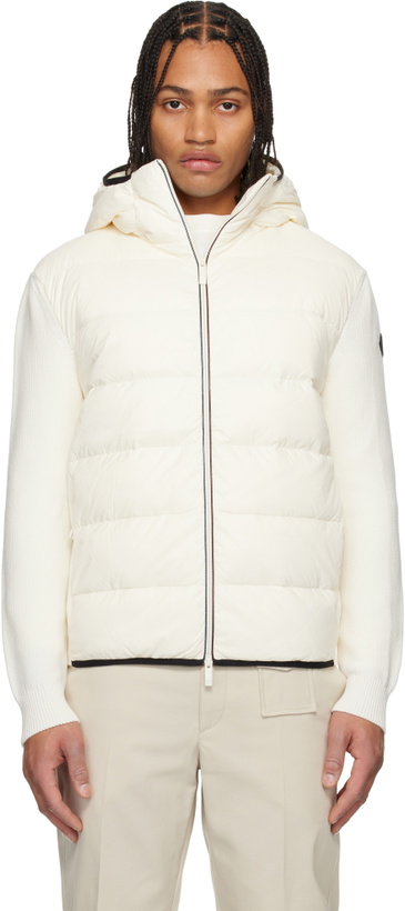 Photo: Moncler Off-White Padded Cotton Zip-Up Down Hoodie