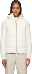Moncler Off-White Padded Cotton Zip-Up Down Hoodie