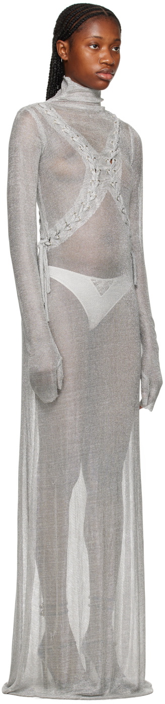 Feben Silver Armour Maxi Dress