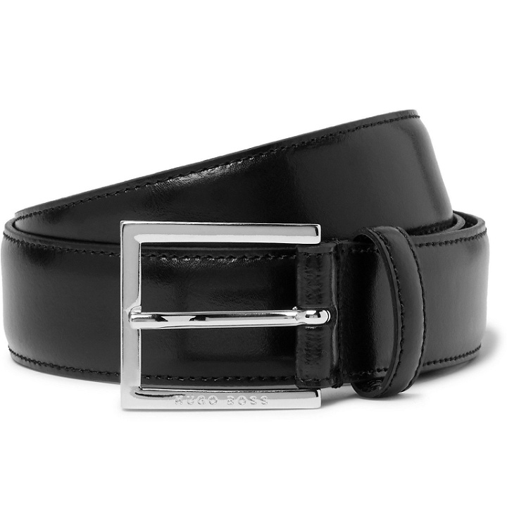 Photo: Hugo Boss - 3.5cm Canzino Brown Leather Belt - Black