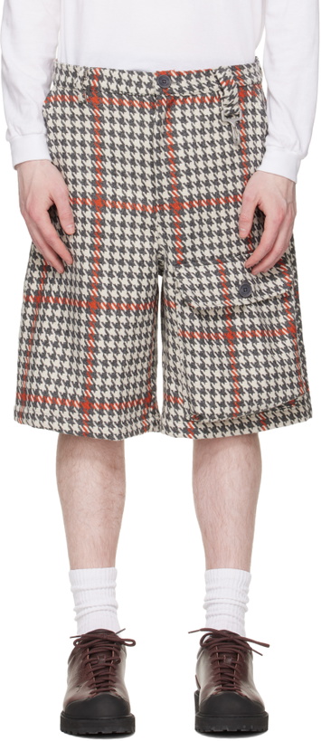 Photo: Reese Cooper White & Gray Wool Houndstooth Patch Pocket Shorts
