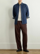 SSAM - Junes Straight-Leg Wool-Blend Twill Trousers - Brown