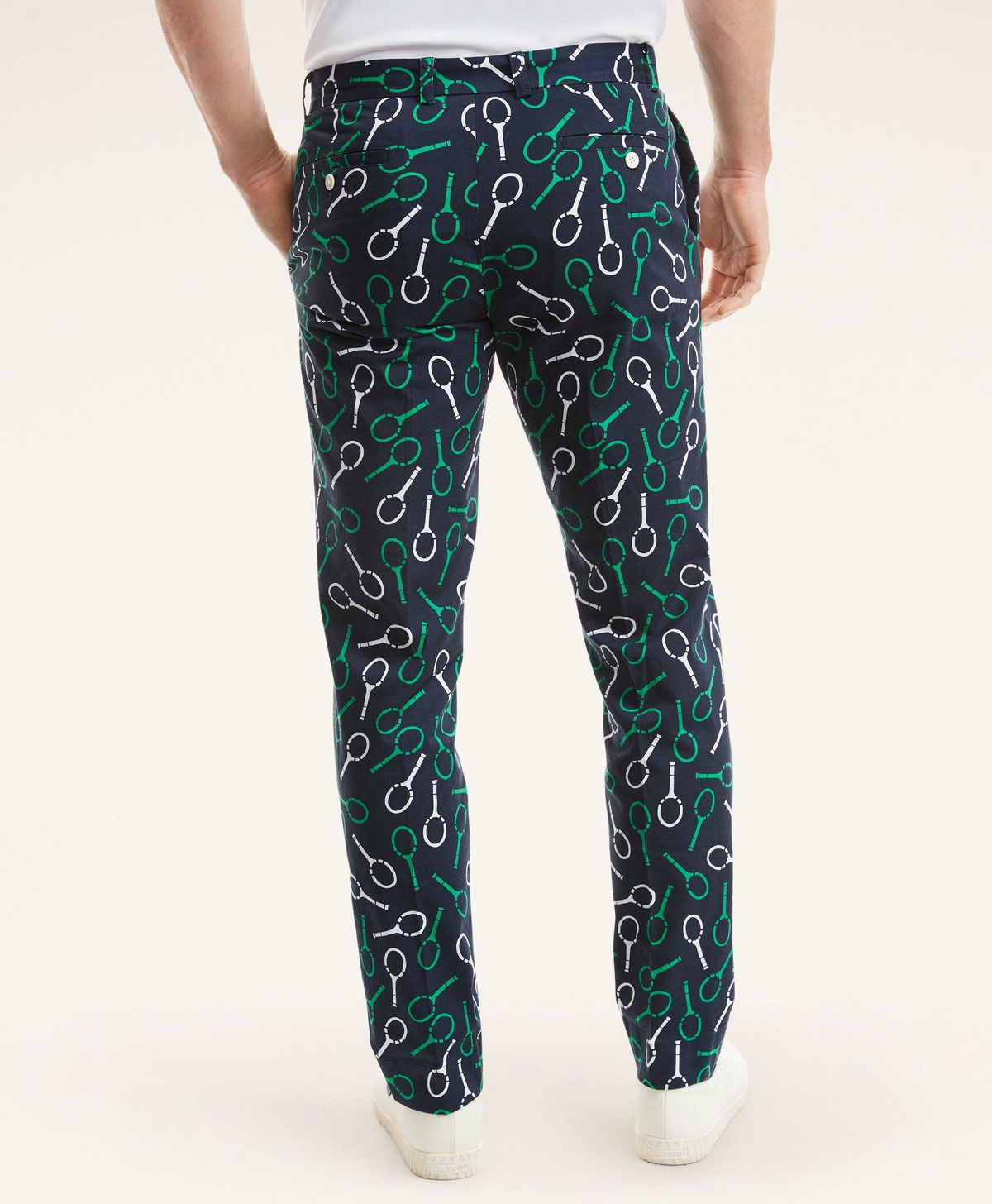 Brooks Brothers Men's Milano Slim-Fit Tennis Print Pants