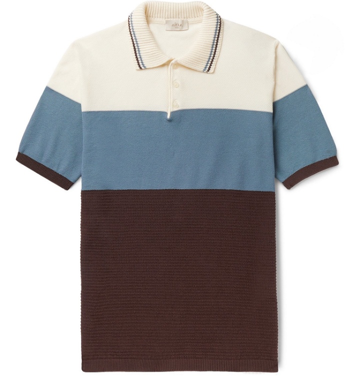 Photo: Altea - Colour-Block Cotton Polo Shirt - Blue