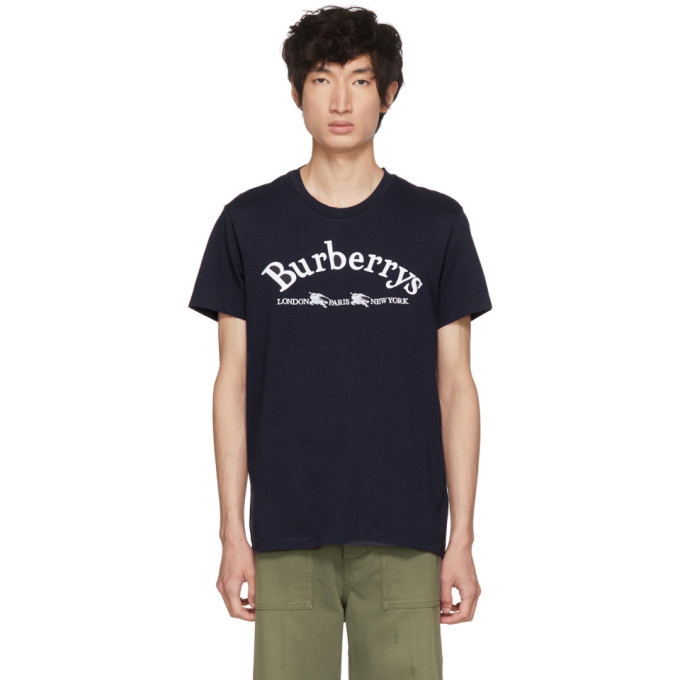 Photo: Burberry Navy Embroidered Logo T-Shirt