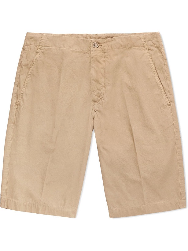 Photo: Aspesi - Straight-Leg Garment-Dyed Cotton Bermuda Shorts - Neutrals