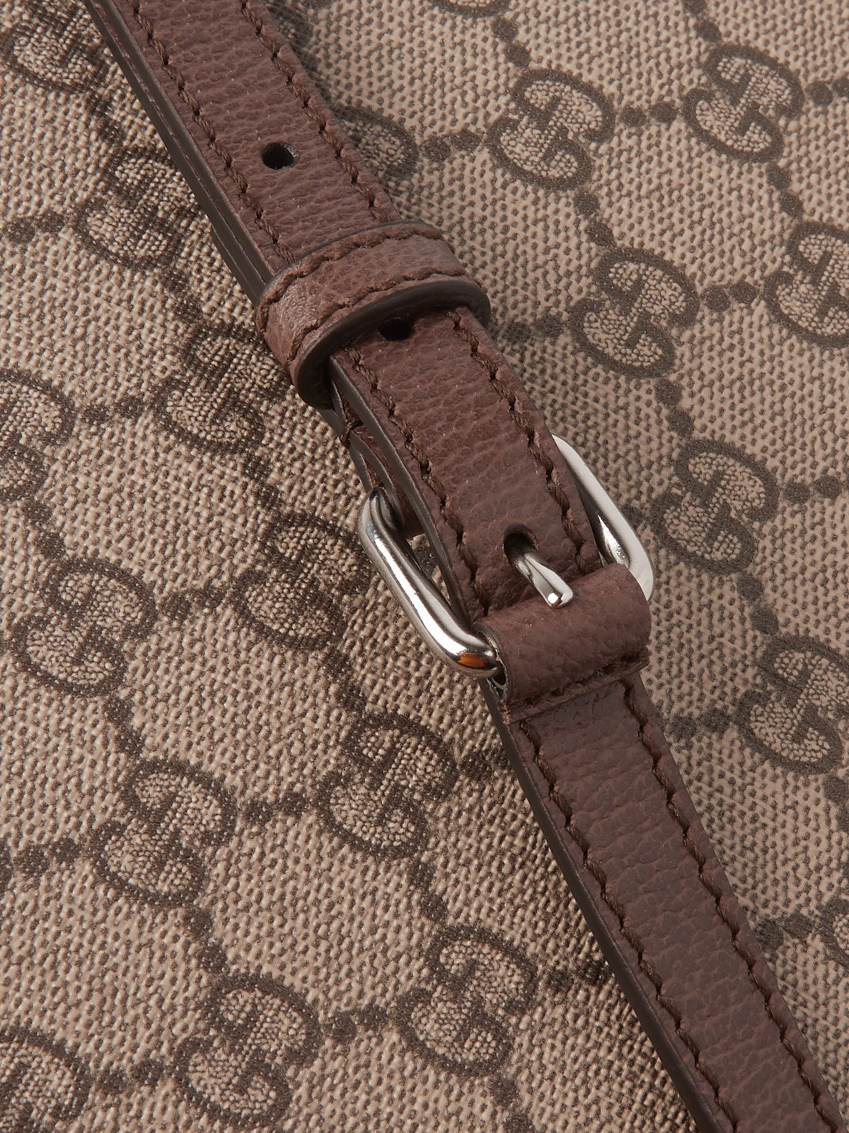 Leather-Trimmed Monogrammed Supreme Coated-Canvas Messenger Bag