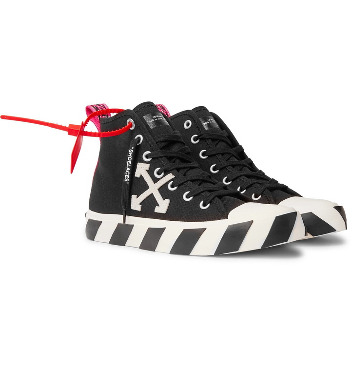 Photo: Off-White - Logo-Appliquéd Canvas Sneakers - Black