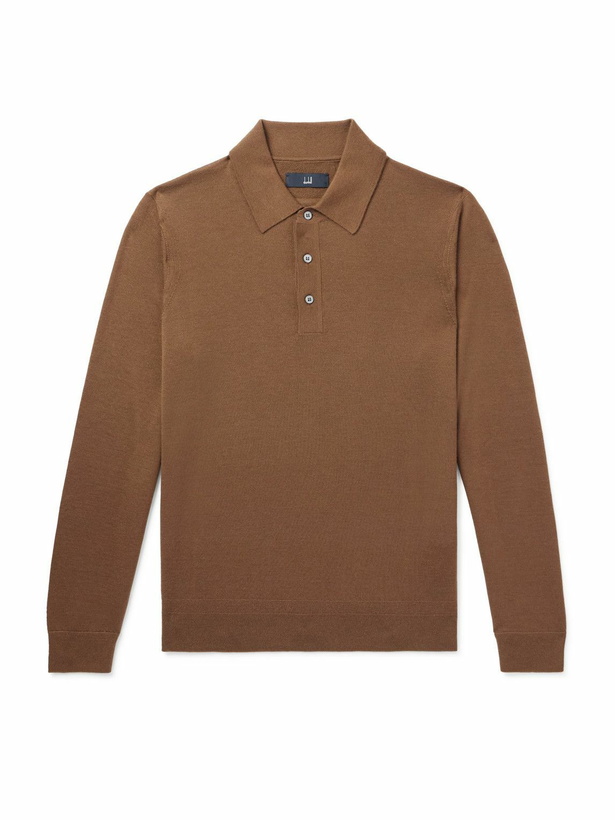 Photo: Dunhill - Slim-Fit Cashmere Polo Shirt - Brown