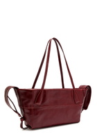 Balmain Track Zip Small Glossed Leather Tote bag - Aubergine - One Size