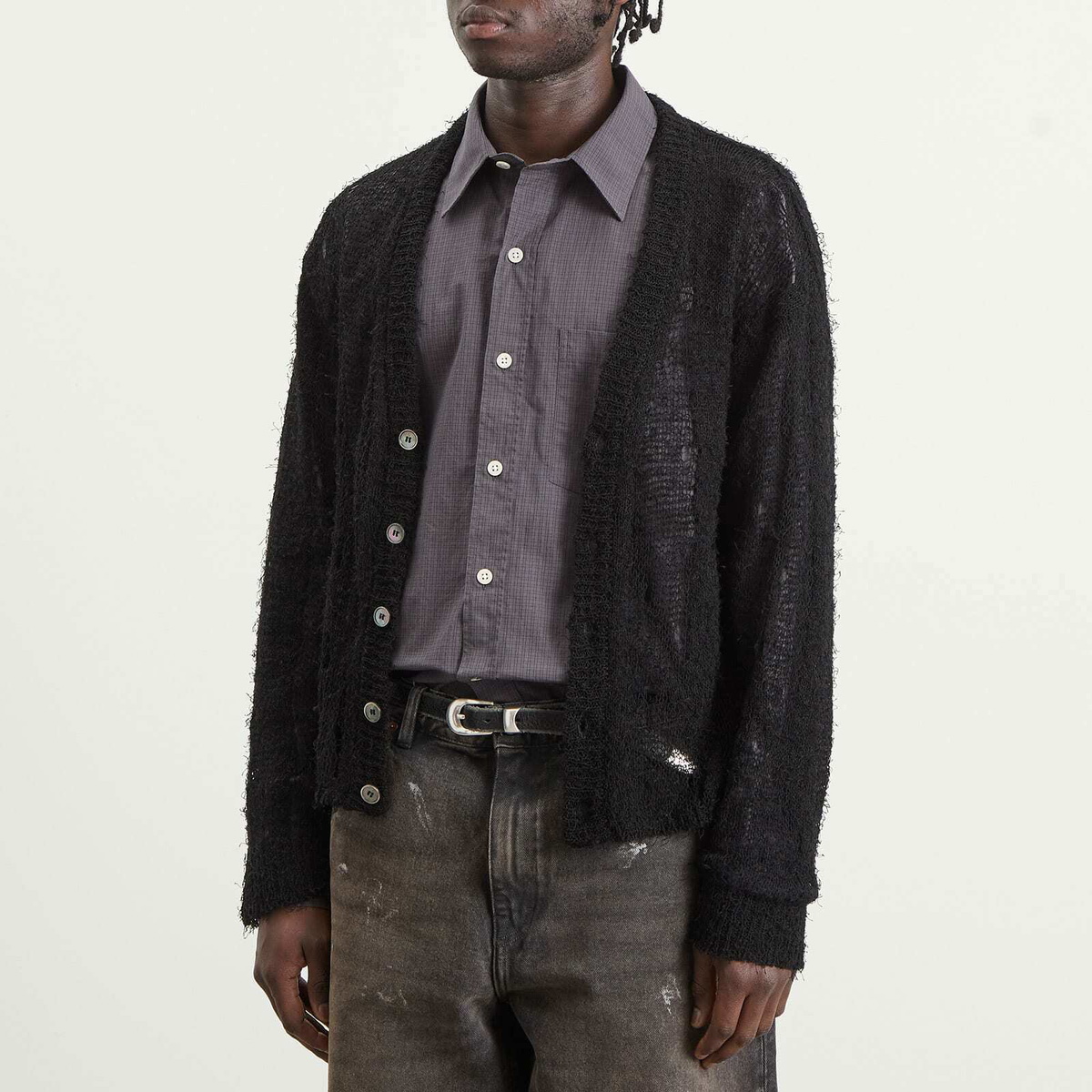 Our Legacy Men's Linen Academy Cardigan in Black