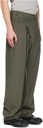 Ottolinger Green Signature Wrap Suit Trousers