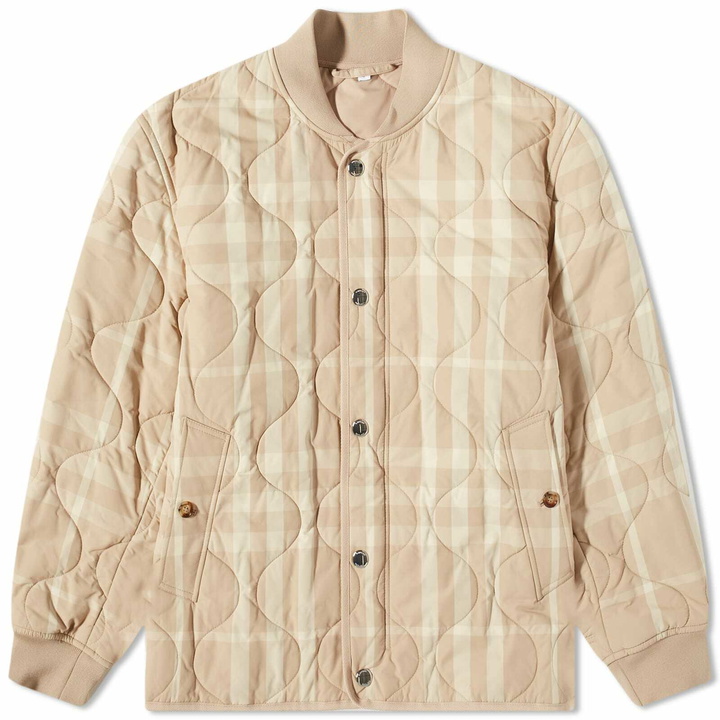 Photo: Burberry Men's Broadfield Quilt Check Jacket in Soft Fawn Ip Check