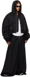 LU'U DAN Black Distorted MA1 Bomber Jacket