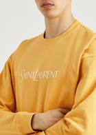 Saint Laurent Logo-embroidered Cotton Sweatshirt Yellow