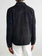 Officine Générale - Julien Camp-Collar Suede Overshirt - Blue
